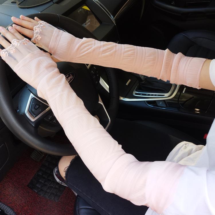Sun Protection Gloves Women's Extended UV Protection Ice Silk Arm Protector Sleeves