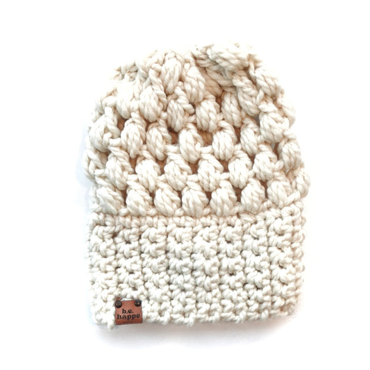 Crochet Slouch Hat | Cream Slouchy Beanie