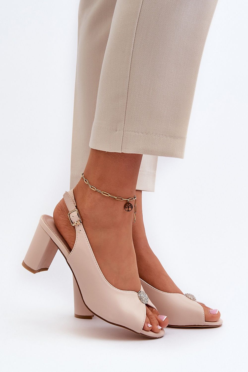 Nivaria Ornamented Heel Strap Sandals