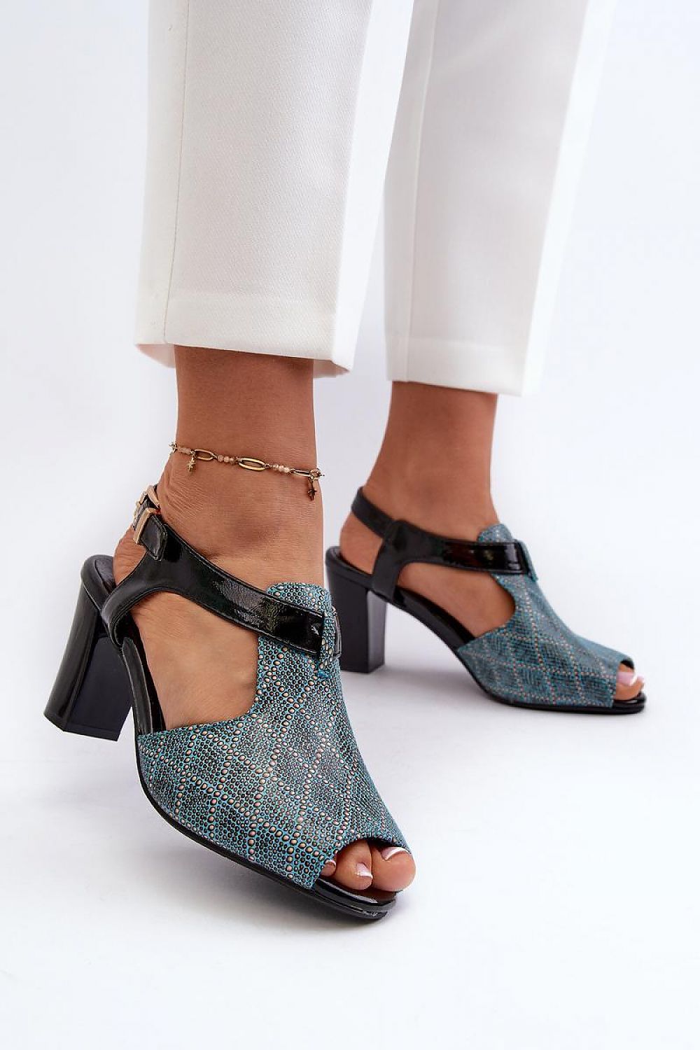 Carelia Buckled Post Heel Sandals