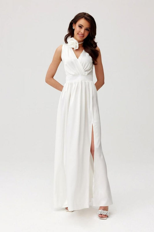 Aeravelle Satin Maxi Dress