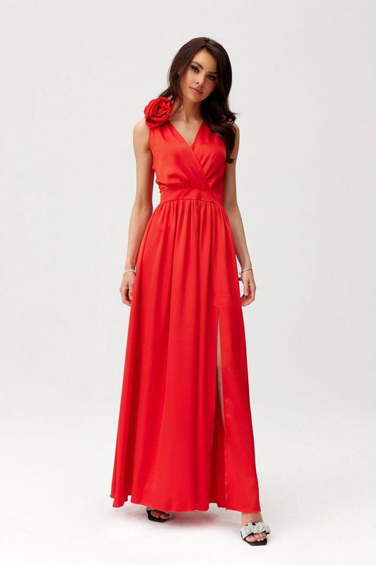 Elendra Satin Backless Maxi Dress