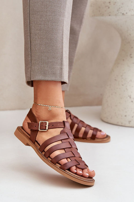 Avelisse Leather Flat Sandals
