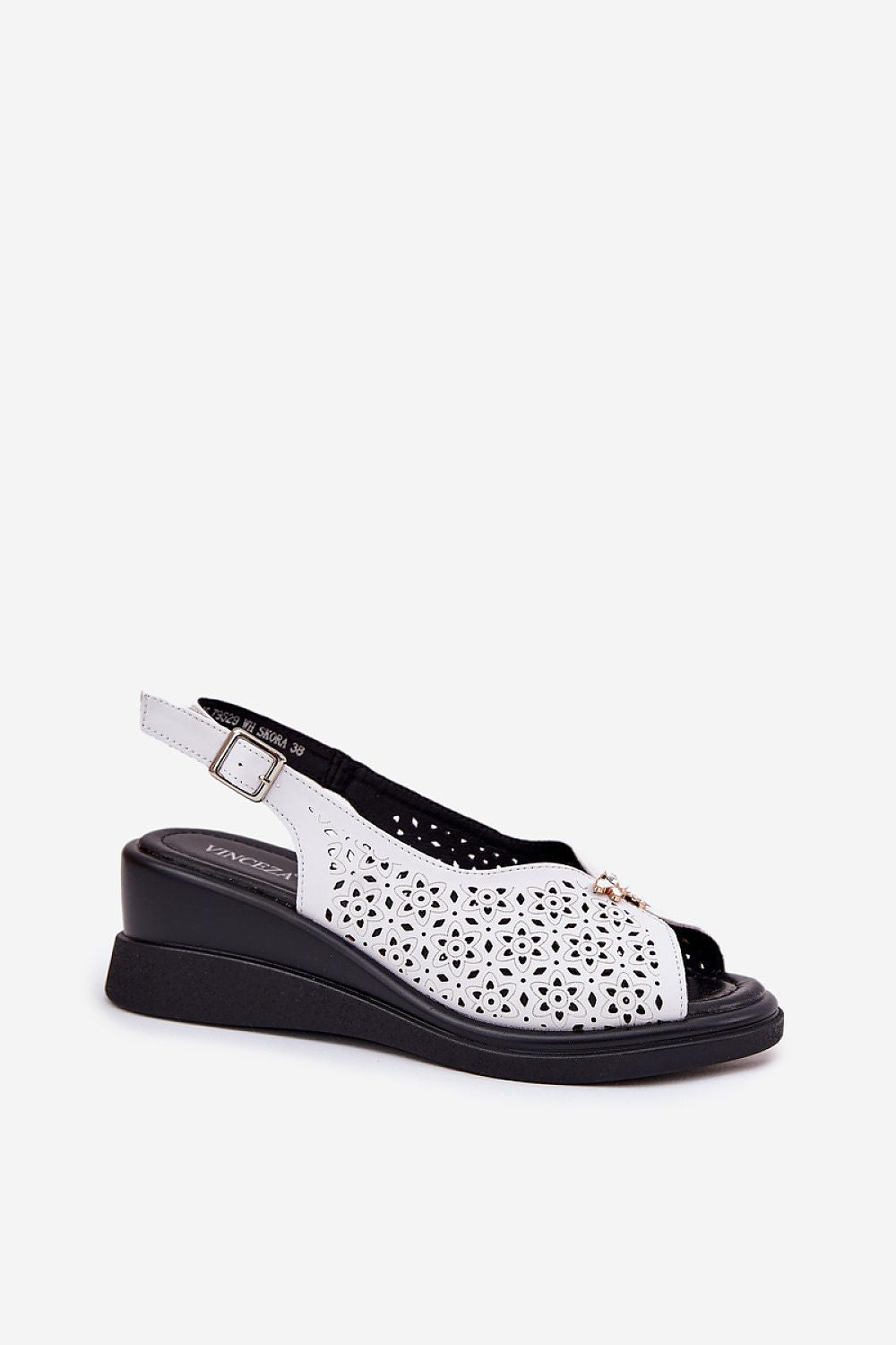 Calverinne Lace-Up Wedge Leather Sandals