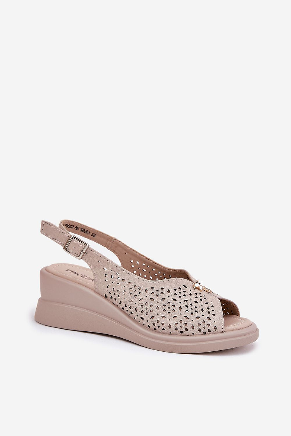 Calverinne Lace-Up Wedge Leather Sandals