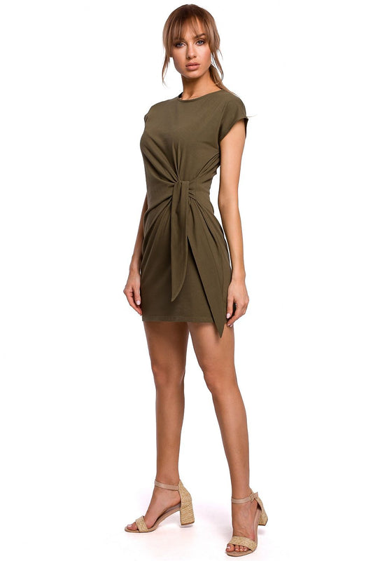 Zoe Side-Knot Cotton Mini Dress
