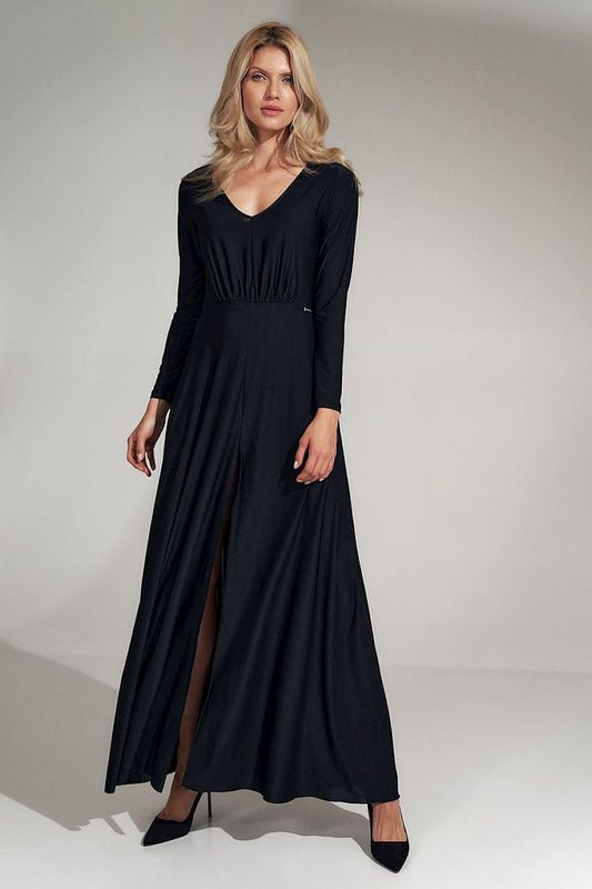 Arvenza Black Flared Maxi Daydress