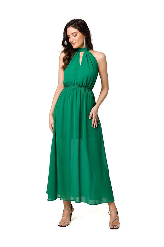 Aurelia Halter-Neck Chiffon Midi Dress
