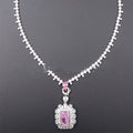 Zhou Hengfu Jewelry S925 Silver Cubic Zirconia Necklace Necklace Women.