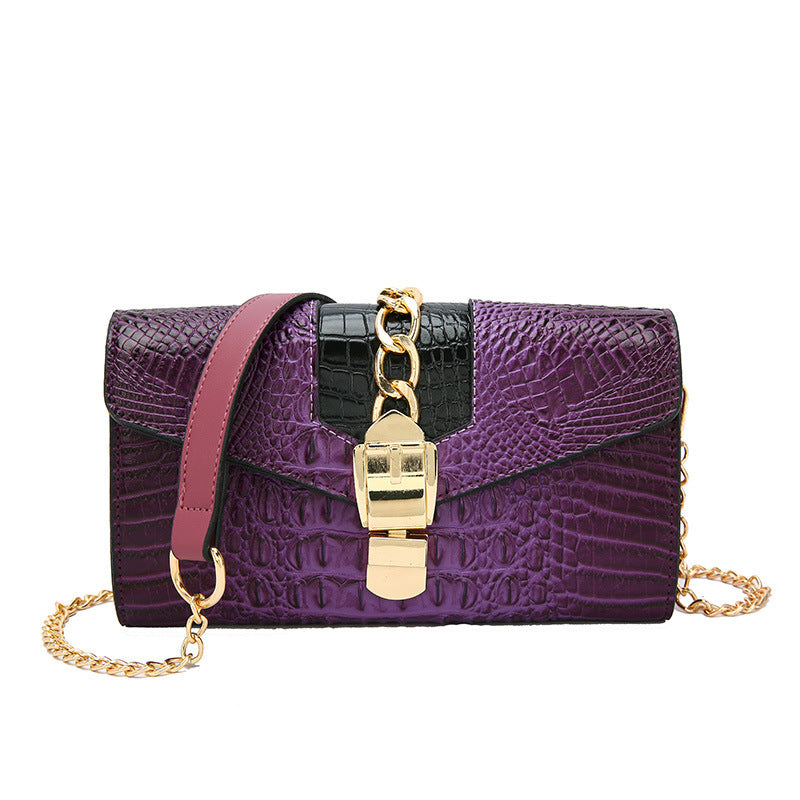 Fashion Pattern Chain Small Square Bag Retro Texture Messenger Bag