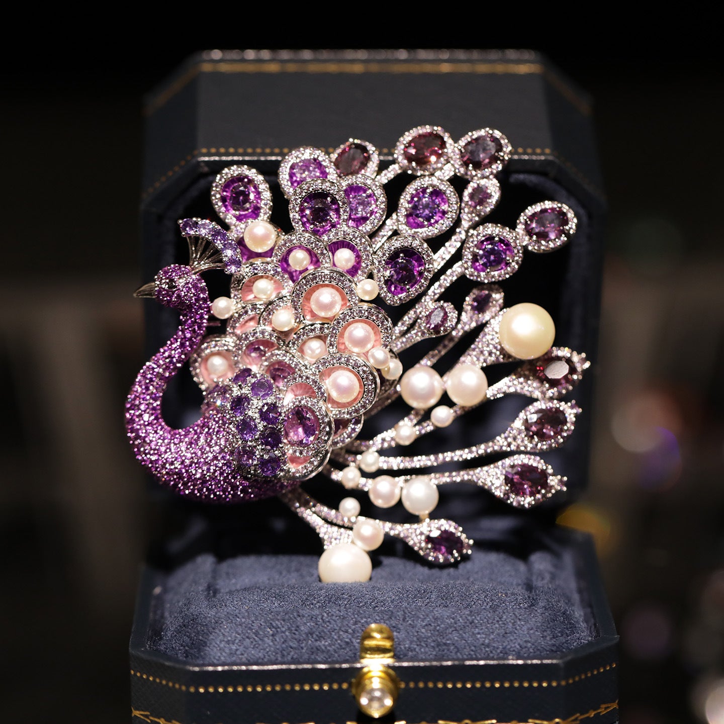 Alloy Freshwater Pearl Peacock Brooch.