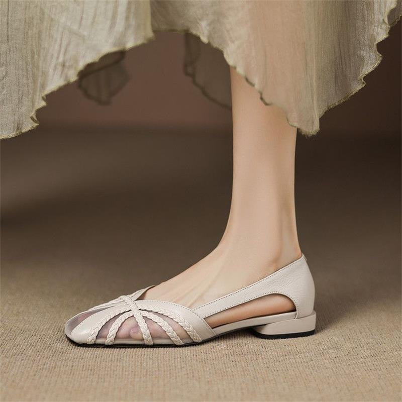 Women's Fashion Mesh Breathable Low-Heel Versatile Sandals