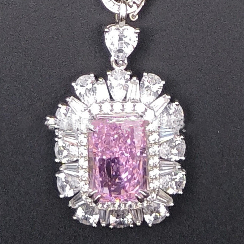 Zhou Hengfu Jewelry S925 Silver Cubic Zirconia Necklace Necklace Women.