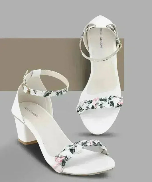 Women White Heels Sandal