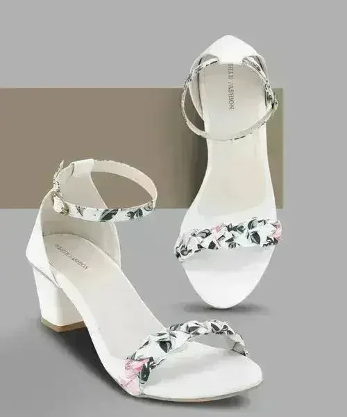 Women White Heels Sandal