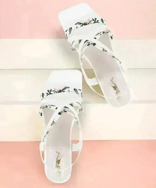 Women White Heels Sandal