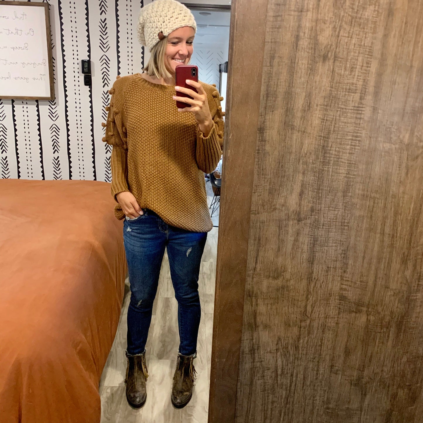 Women's Slouch Hat | Off White Beanie