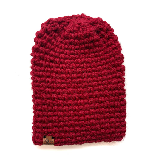 Crochet Simple Slouch Hat | Red Slouchy Beanie