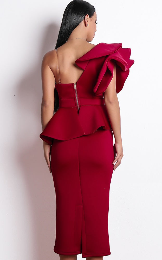 Ravela Red Ankle Cocktail Dress