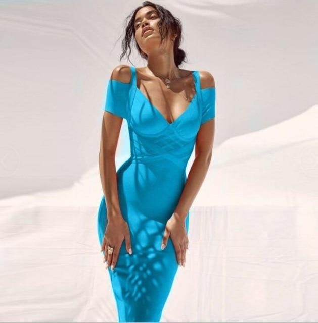 Nysara Off‑Shoulder Bandage Dress