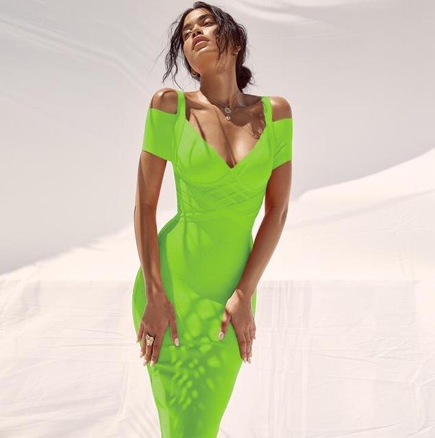 Nysara Off‑Shoulder Bandage Dress