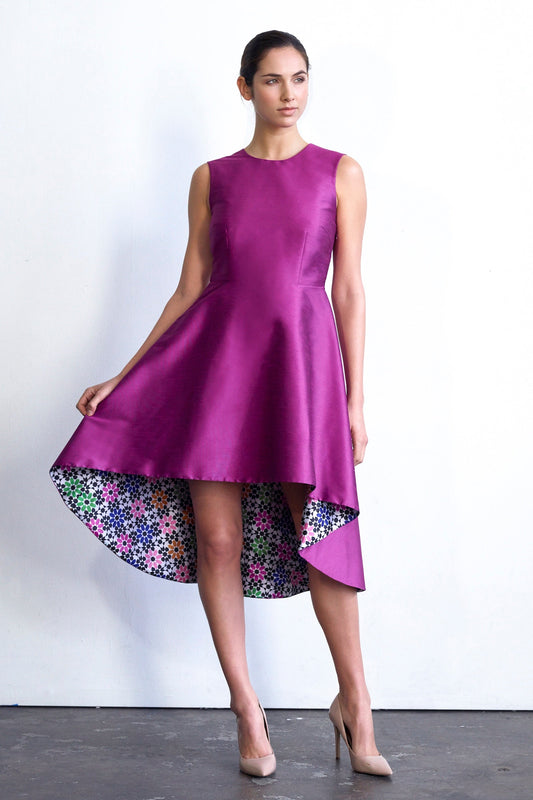 Eliora Open-Back Pink Hi-Lo Dress