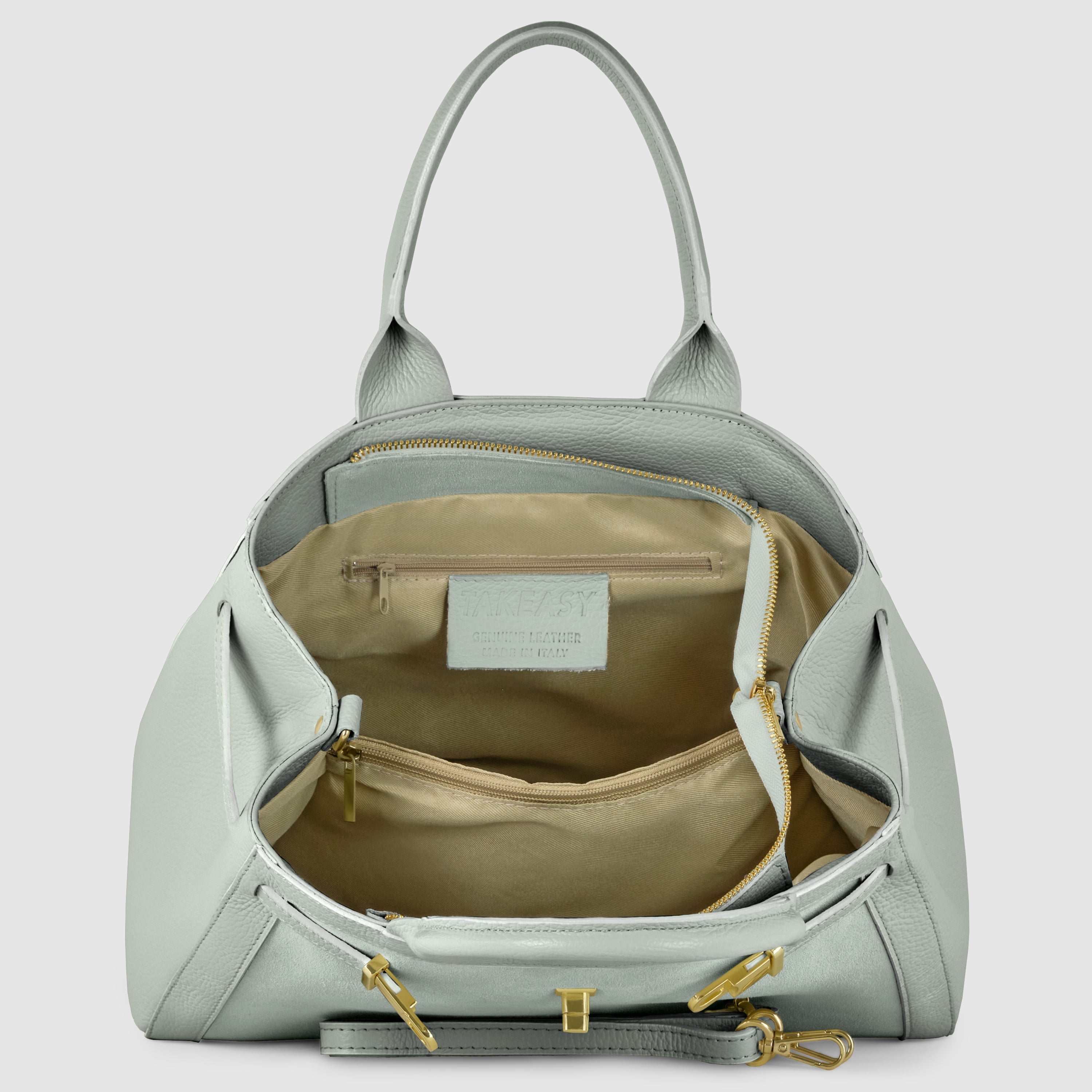 Italian Genuine Suede & Calf Leather Top-Handle Bag 333155
