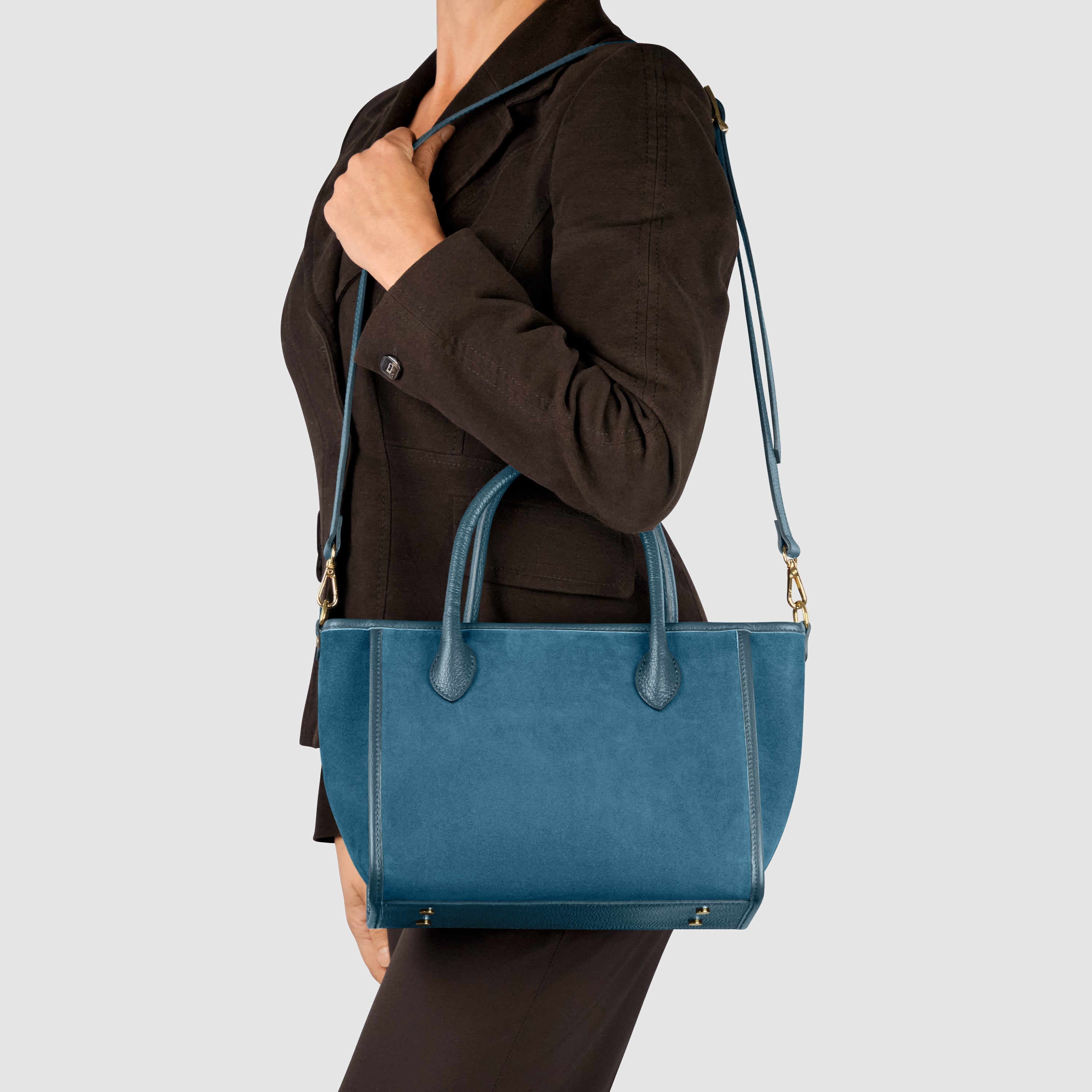 Italian Genuine Suede Top-Handle Bag 292711