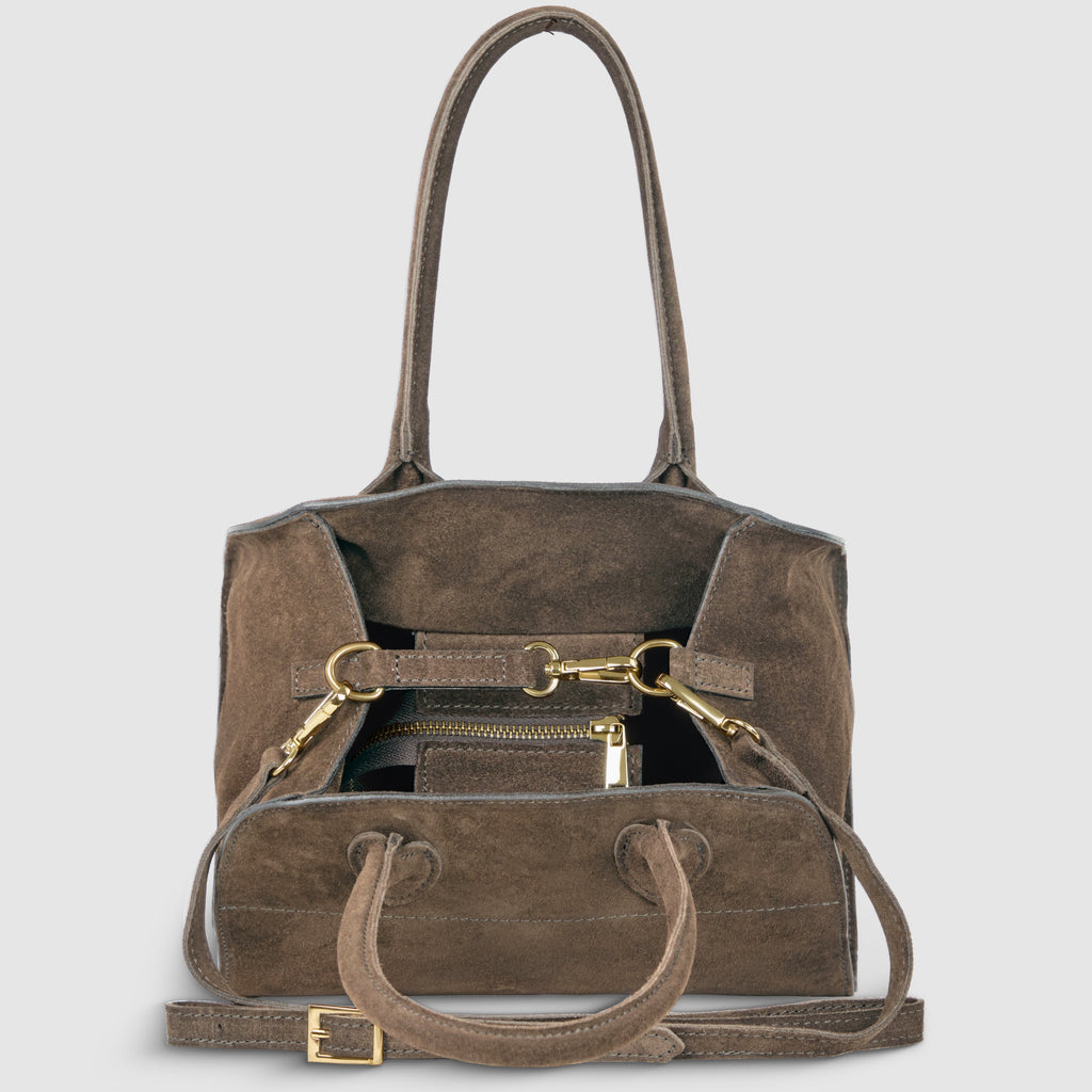 Italian Genuine Suede Top-Handle Bag 302811