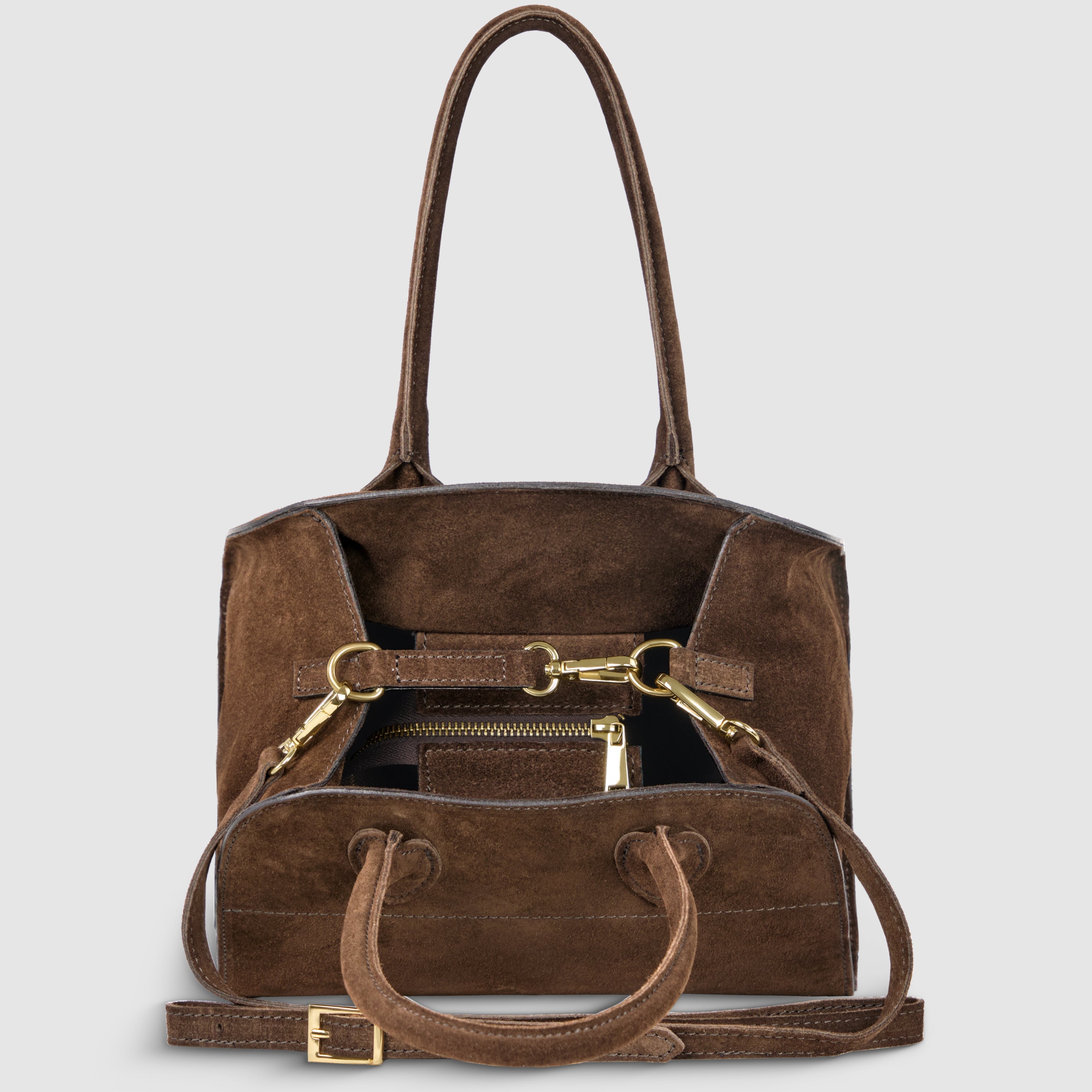 Italian Genuine Suede Top-Handle Bag 302811